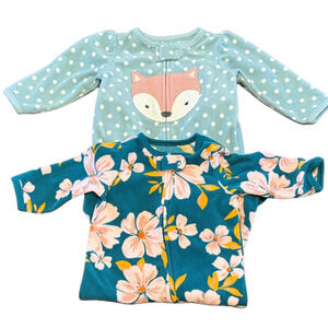 **Bundle** Carter's Zip-UP Footies Soft and Cozy Fabric 3 to 6 month